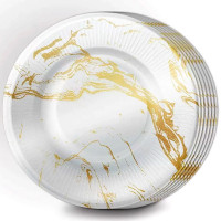 Тарелки бумажные 06шт/наб. D-18см "Белый мрамор" арт.3.0000867