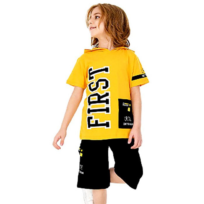 Комплект для мальчика арт.SML 5015 размер 30/116-34/134 (футболка+шорты) цвет желтый