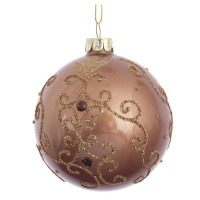 Шар стекло без упаковки /1шт/ 08см цв.коричневый арт.256267
