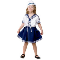 Костюм Д Морячка (блузка,юбка,головной убор) р.40 ткань арт.5704-152-80