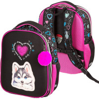 Ранец для девочек школьный (deVENTE) Choice Lite. Cute Husky + брелок 38x29x17см арт.7033525