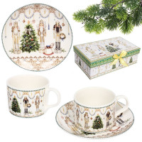 Набор чайный керамический (2кружки 160мл, 2блюдца) "Щелкунчик" в подарочной коробке арт.891-0595