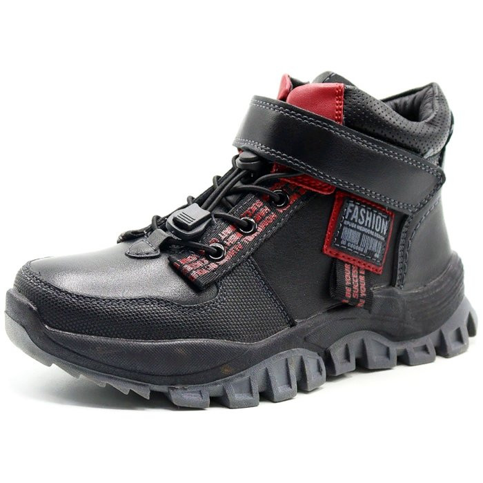 Ботинки для мальчика (Mz.Zoro) черные верх-искусственная кожа подкладка - байка артикул lx-B988-4Q