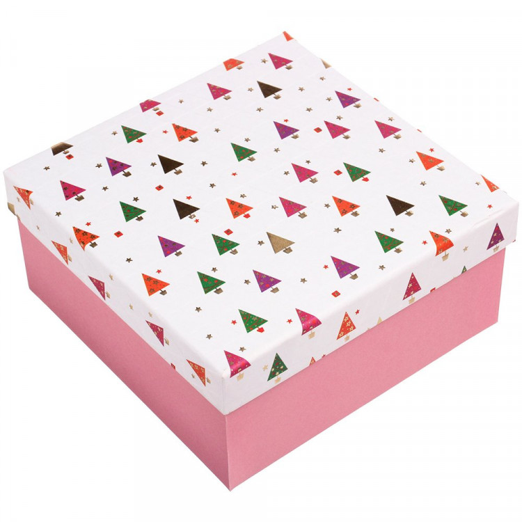 Коробка подарочная 18*18*8,5см "Ёлочки-иголочки" арт.775-0916