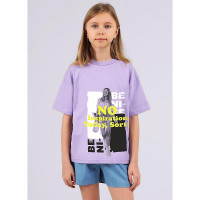 Футболка для девочки арт.CLE 846670/81кд_п размер 34/134-42/158 цвет светло-фиолетовый