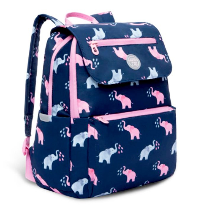 Рюкзак для девочки (GRIZZLY) арт RD-148-2/5 слоны 33х39х14 см