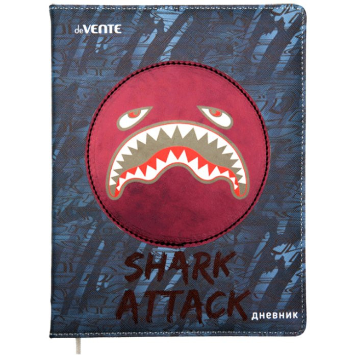 Дневник школьный твердая обложка кожзам поролон (deVENTE) Shark Attack арт 2020148