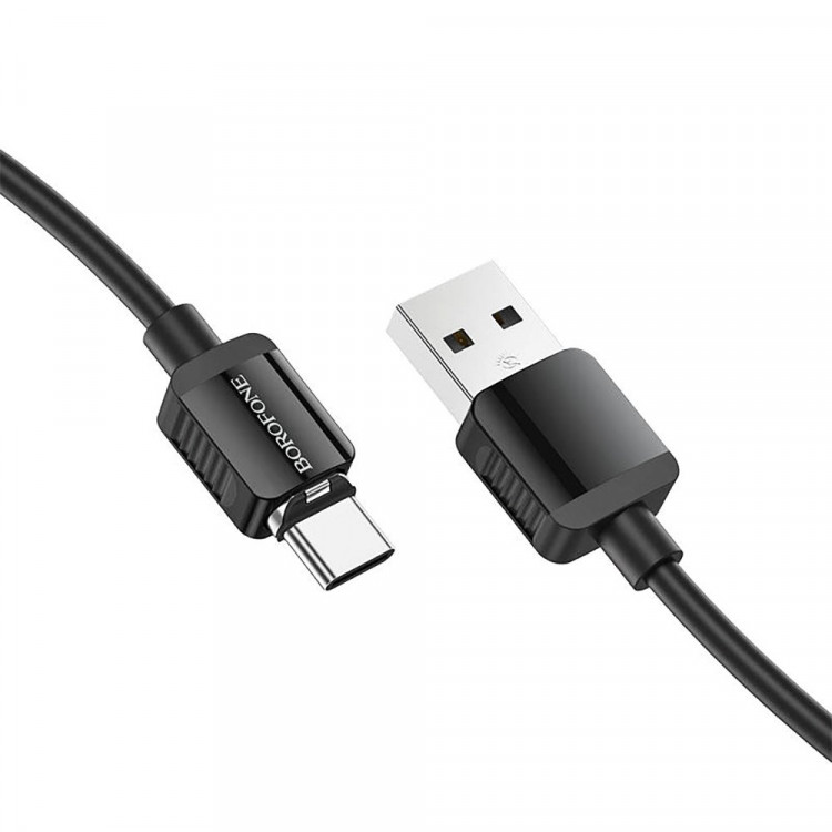 Кабель USB - USB Type-C BOROFONE BX57,1.0м, 3А магнитный,цв.черный