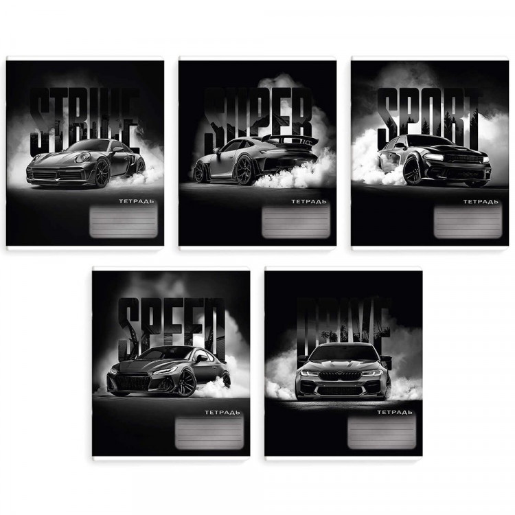 Тетрадь 12 листов клетка Феникс Форсаж ассорти арт.70902