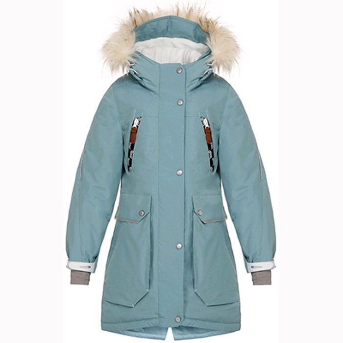 Куртка зимняя удлиненная для девочки (Oldos) арт.Аурелия цвет ментоловый