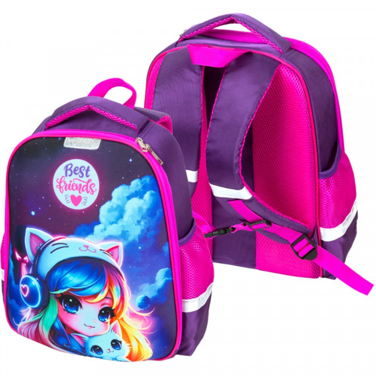 Ранец для девочек школьный Attomex Оптима (Optima) Лучшие друзья (Best Friends) 37x28x18см арт.7033600