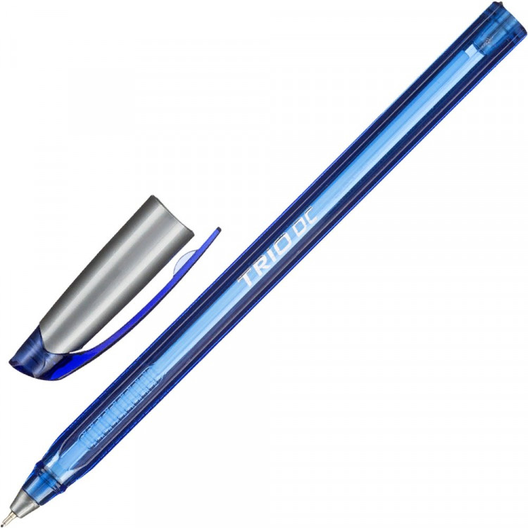 Ручка шариковый прозрачный корпус (Unimax) Trio DC tinted синий, 0,7мм, игла, масло арт.722465 (Ст.)
