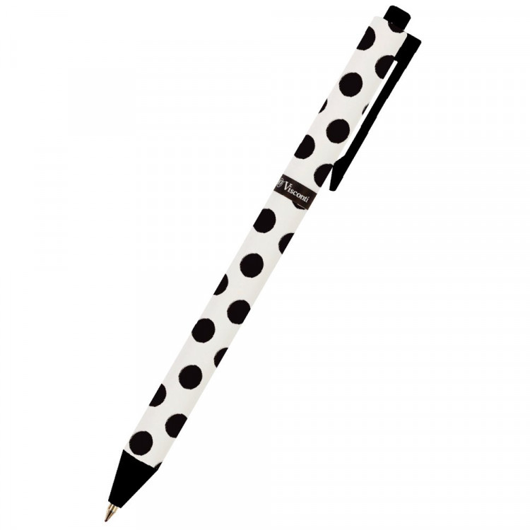 Ручка шариковая не прозрачный корпус (BrunoVisconti) Black polka dots, синяя, 0,5мм, арт 20-0281/17 Ст .24