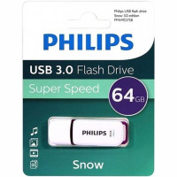 Флеш диск 64GB PHILIPS SNOW USB 3.0, белый/фиолетовый