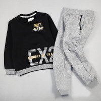 Костюм для мальчика (Bonne baby) артикул 84405 размерный ряд 28/116-34/134 (толстовка+брюки) цвет черный