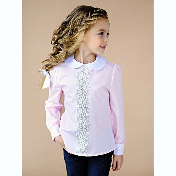 Блузка для девочки (Наша Дочка) длинный рукав цвет розовый арт.10803 размер 34/134