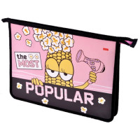 Папка школьная для тетрадей А4 на молнии 1отделение (Hatber) Модная кукуруза арт. AMc_22033