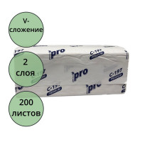 Полотенце бумажное Система Н3 V-сложение 2-слойные 200 листов белые (21*22) PRO арт.C197