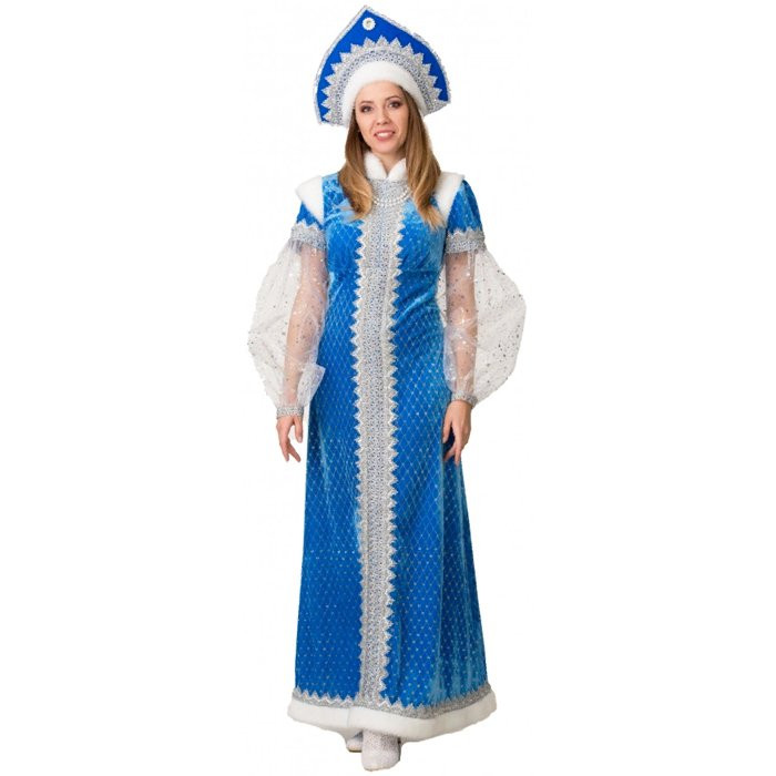 Костюм взрослый Снегурочка (платье,кокошник) р.48-р.50 арт.180-48, 180-50
