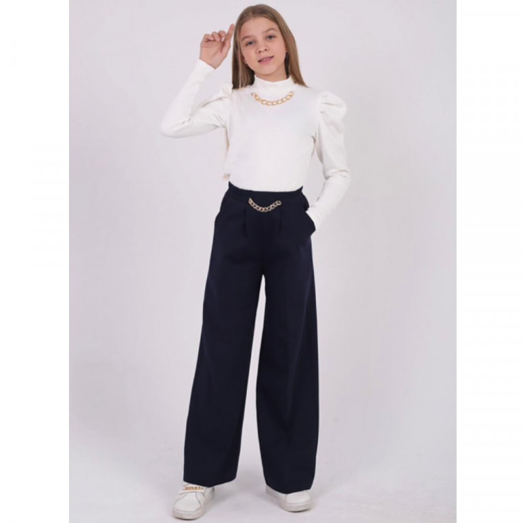 Брюки для девочки (MULTIBRAND) артикул 406702 размер 36/140-42/158 цвет темно-синий