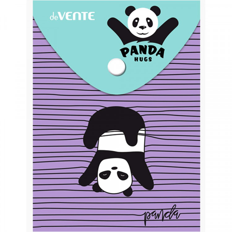Папка-конверт на кнопке А6(114*158) 150мкм deVENTE Panda hugs арт.3079198