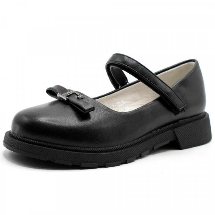 Туфли для девочки (Paliament) черные верх-искусственная кожа подкладка-искусственная кожа размерный ряд 30-37 артикул tyg-7905-1