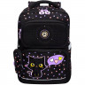 Рюкзак для девочек школьный (Grizzly) арт.RAn-588-3/1 черный 27,5х39х15 см с чехлом для мелочей