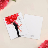 Мини-открытка "Любовь" пара 8,8*10,7см арт.7368346