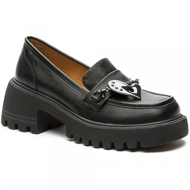 Туфли для девочки (KEDDO) черные верх-искусственная кожа подкладка-натуральная кожа артикул 538807/08-01