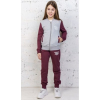 Костюм спортивный для девочки арт.1629 размер 30/122-40/152 трикотажный цвет брусника