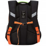 Рюкзак для мальчиков школьный (GRIZZLY) арт RB-150-2/1 черный - оранжевый 26х38х20 см
