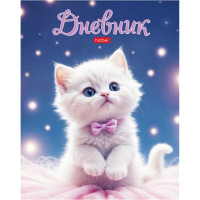 Дневник школьный твердая обложка (Hatber) Гламурные ушки ламинация Soft-touch арт.40ДТ5лВ_33824