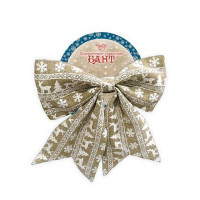 Украшение декоративное "Бант" 21,5см Олени джут арт.82332