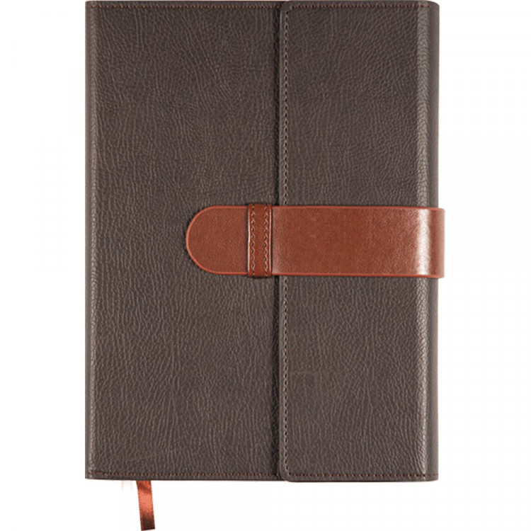 юЕжедневник А5 недат. к/з deVENTE "Tudor" коричневый, тонир. бумага, 160л., 2 ляссе арт.2034914