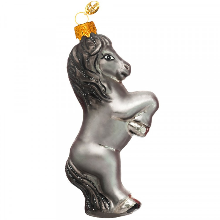 Украшение на ёлку стекло (серия Символ года) 10см "Лошадка Блэк" п/уп. арт.ФУ-802