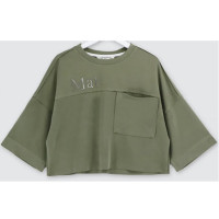 Футболка для девочки DELORAS арт.22133 размерный ряд 34/134-44/164 цвет хаки