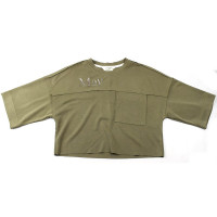 Футболка для девочки DELORAS арт.22133 размерный ряд 34/134-44/164 цвет хаки