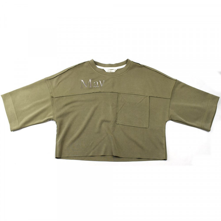 Футболка для девочки DELORAS арт.22133 размерный ряд 34/134-44/164 цвет хаки