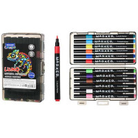 Маркеры для скетчинга акриловые (Mazari) Lumo 12 цветов кисть пластиковый пенал арт.M-15231-12