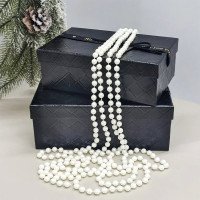 Украшение декоративное "Бусы" 270см "Жемчуг" d-8мм цв.белый арт.556-477