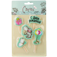 Свечи д/торта фигурные 05шт/наб. "С ДР Зайка" арт.1502-5590