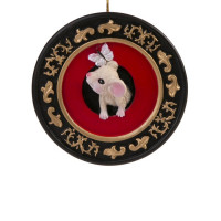 Украшение декор.подвеска "Медальон. Мышка и бабочка" 08см арт.80280