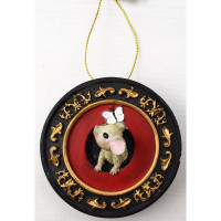 Украшение декор.подвеска "Медальон. Мышка и бабочка" 08см арт.80280