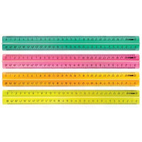 Линейка 30см пластиковая прозрачная цв/асс флюорисцентная с держателем Cristal СТАММ арт.ЛН42