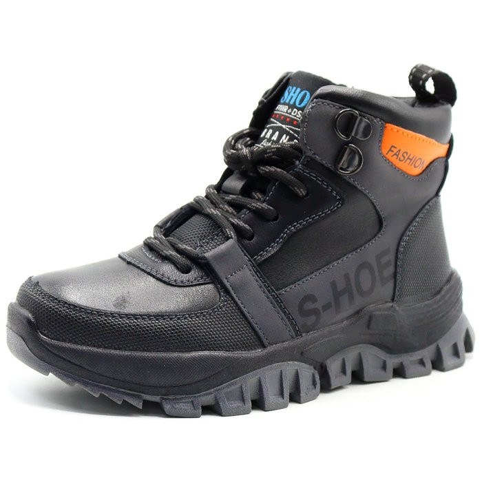 Ботинки для мальчика (Mz.Zoro) черные верх-искусственная кожа подкладка - байка артикул lx-B988-3L