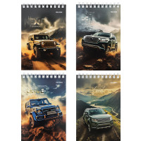 Блокнот А6 мягкая обложка на гребне 40 листов (Prof-Press) Авто и природа ассорти арт.Б40-2054