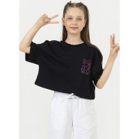 Футболка для девочки арт. DMB 0210 размер 34/134-44/164 цвет черный