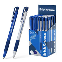 Ручка шариковая автоматическая (ErichKrause) Switch Matic&Grip непрозрачный корпус резиновый упор синий 0,7мм арт.61273 (Ст.50)