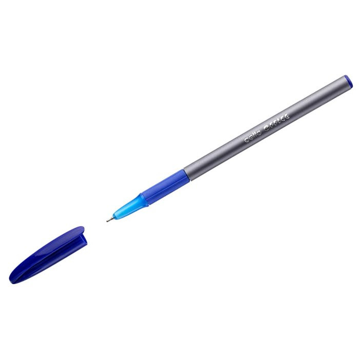 Ручка шариковая не прозрачный корпус резиновый иновый упор Cello Office Grip синяя/масло/игла 0,7мм арт.353 (Ст.50)