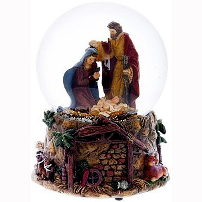 Статуэтка декоративная в стеклянном шаре "Рождение христа" 14см арт.721746